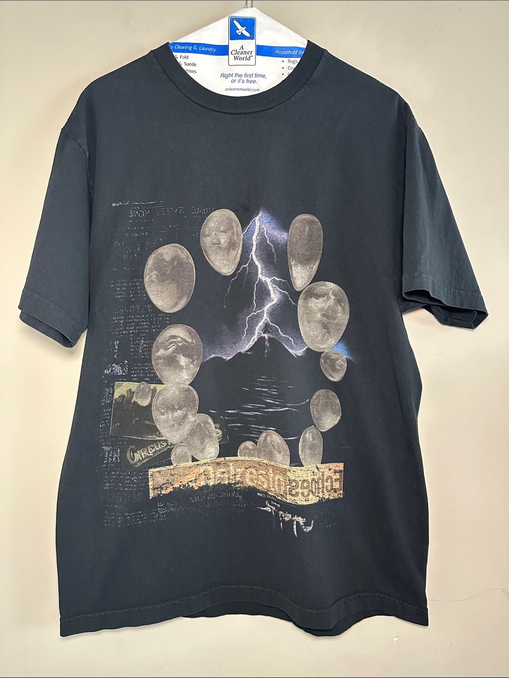 Travis Scott concert Black Tshirt with Red Floral Back Graphic